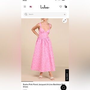 Lulu's Pink Floral Jacquard A-Line Dress